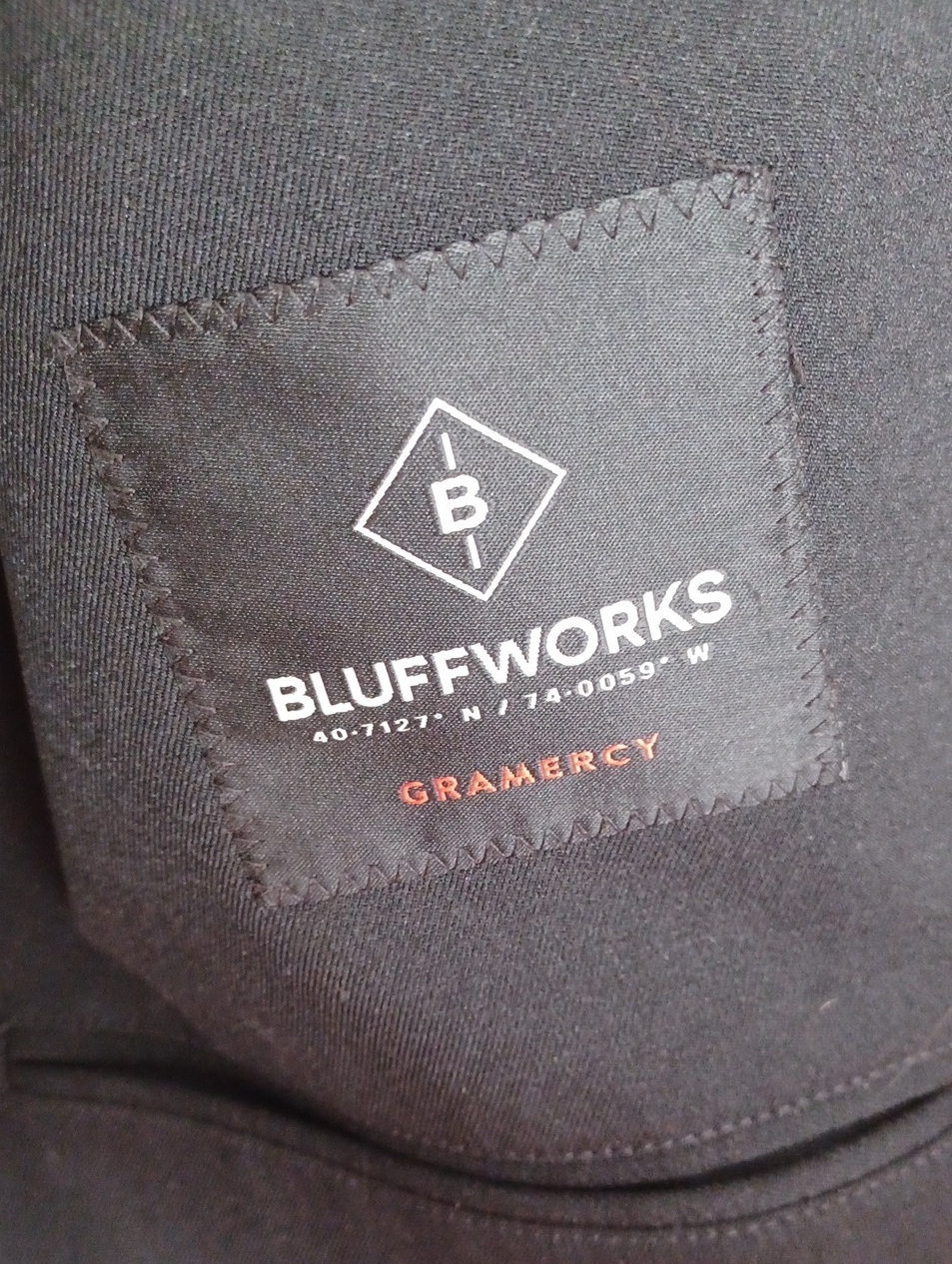 Bluffworks Gramercy Slim Fit Blazer Sport Coat Sz 38s Navy Slim Fit Nwot Travel — image 3 of 8